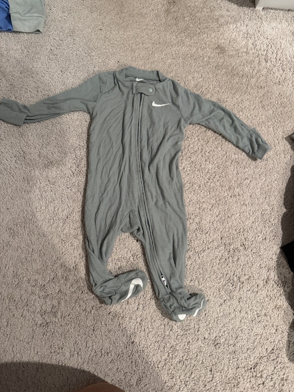 Nike Green Footed Baby One-Piece Sleeper with Swoosh